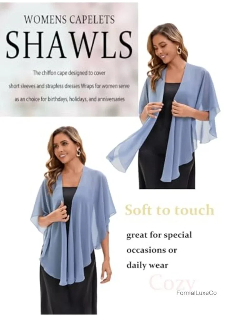 Chiffon Shawl Evening Scarf Wrap for Women Bridal Pashmina